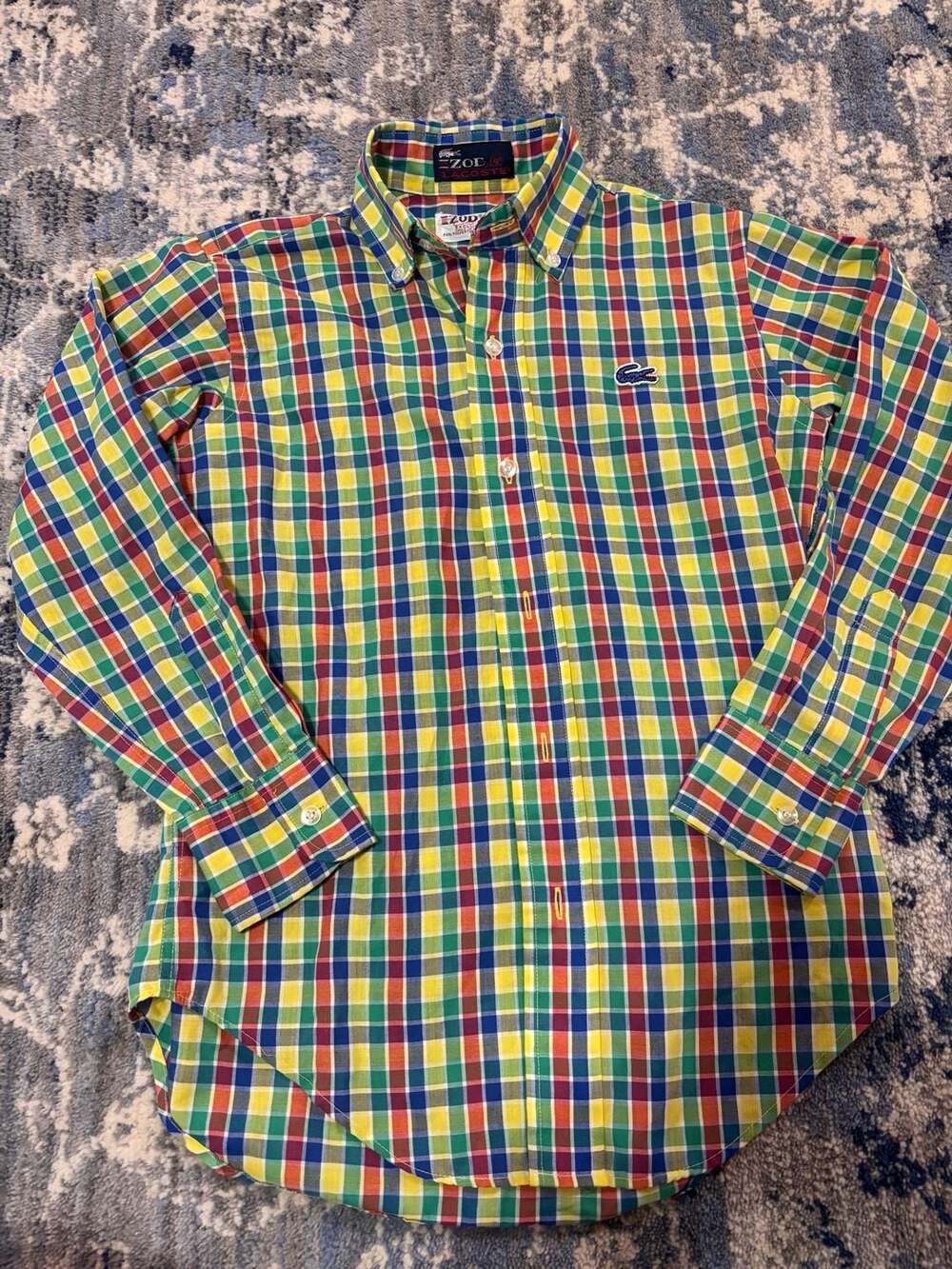 Izod Lacoste Plaid Shirt Size boys 10 Multicolor